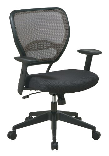 Office Star Latte Air Grid Back Deluxe Task Chair with Adjustable Arms