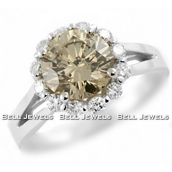 2.48ct Champagne Diamond Engagement Ring 14k