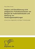 Produkt-Bild: Analyse und Klassifizierung nicht erfolgreicher Produktinnovationen am Beispiel der Automobilindustrie und Ableitung von Handlungesempfehlungen: Anhand eines ausgew&auml;hlten zuk&uuml;nftigen Produktkonzeptes
