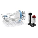 Polder KTH-200 Compact Dish Rack with Glass Washer, Stainless Steel