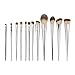 AutumnFall Makeup Brushes, Premium Synthetic Kabuki Makeup Brush Set Foundation Eyeshadow Blush Concealer Powder Brush Kit (Silver)