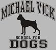 MICHAEL VICK T-SHIRT! MICHAEL VICK DOG FIGHTING T-SHIRT! OFFICIAL MICHAEL VICK SCHOOL FOR DOGS TEE!