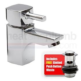 Duchy Estuary Mini Mono Basin Mixer Tap with Push Button Waste