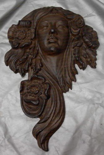 Flower Goddess Cast Iron Mythical Garden Wall Hanging