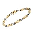 Bracelet With 2.00ctw Genuine Diamonds in Two tone Gold. Total item weight 9.5g Length 7in