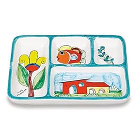 Handmade Parrucca Divided Dish From Italy