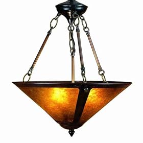 17W Van Erp Amber Mica Inverted Pendant