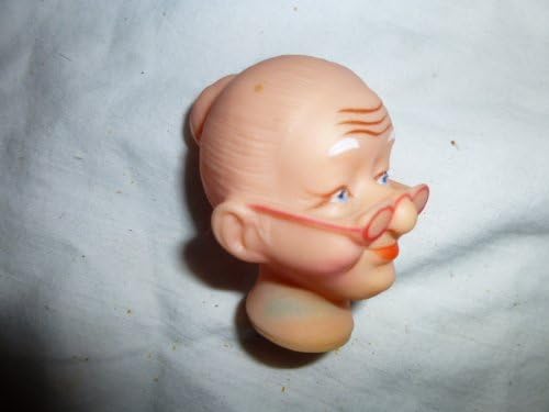Vintage Small Grandma Doll Head Plastic Painted
