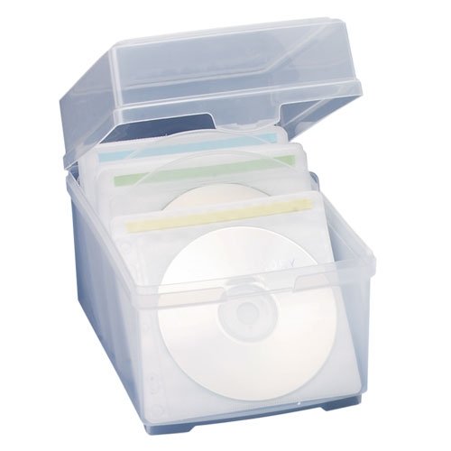 CD Storage Box W/Sleeves, 50 Count, Clear