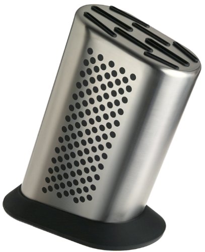Global 8-Slot Stainless-Steel Knife Holder with Dot Pattern