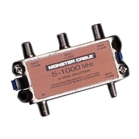 Monster Cable SS4RF Monster Standard RF Splitters For CATV Signals 4-Way RF Splitter by Monster