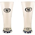 MLB Baseball Team Two Pack 12 Ounce Flared Pilsner Glass New York Yankees