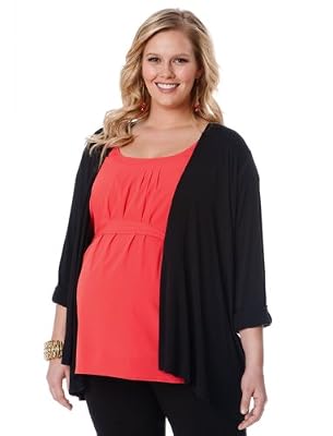 Click for Motherhood Maternity: Plus Size Convertible Sleeve Open Front Maternity CardiganFrom Motherhood Maternity