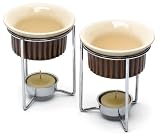 Butter Warmers Brown Ceramic Set of 2