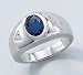 Platinum Sapphire and .05 ctw Diamond Ring
