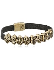 Lucky Brand Leaf Leather Slide Charm Bracelet