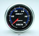 Auto Meter | 6191 2 1/16 Cobalt Series - Voltmeter - Electric - Full Sweep - 8-18 Volts