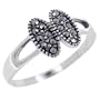 Oval Marcasite Rings - Sterling Silver Promise Anniversary Ring