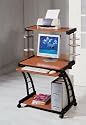 Computer Desk on Wheels, Walnut Finish w/ CPU stand