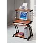 Computer Desk on Wheels, Walnut Finish w/ CPU stand