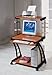 Computer Desk on Wheels, Walnut Finish w/ CPU stand