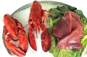 2, 1.25 lb. Lobsters and 2 lbs.Tuna by Charleston Seafood