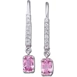 14kt White Gold Pink Sapphire and Diamond Drop Earrings