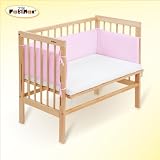 FabiMax Beistellbett Babymax basic natur, inkl. Matratze und Nest Amelie rosa