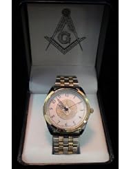 Masonic Freemason Square & Compasses Metal Band Wrist Watch