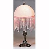 Meyda Tiffany 8 Fringed Globe Pink & Base 20254