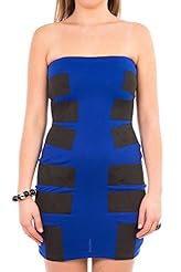 Cotton/Polyester Bandeau Neck Bodycon Dress 