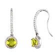 14K White Gold Peridot and Diamond Earrings