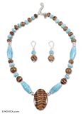 Amazonite and aragonite jewelry set, 'Heaven and Earth' 0.4 W 20.1 L
