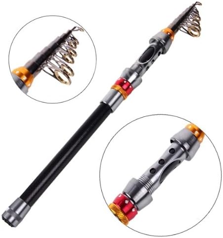Enjoydeal Portable Carbon Fiber Telescopic Fishing Rod Travel Spinning Fishing Pole