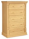 Stork Craft Monterey Five Drawer Chest In Natural Stain