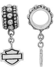 Harley-Davidson® MOD® Studded Silver Dangle Bar & Shield Ride Bead HDD0022