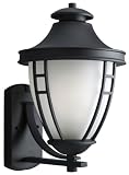 4134Qz7g1VL. SL160  Progress Lighting P5496 09EB One Light Etched Glass Wall Lantern with Photocell and 120 Normal Power Factor Electronic Ballast, Brushed Nickel