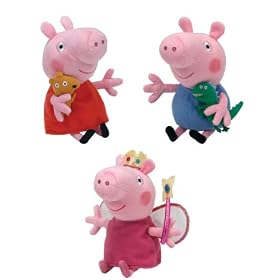 TY~PEPPA PIG~PRINCESS PEPPA & GEORGE BEANIE BABIES BRAND NEW RELEASE