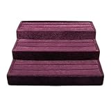 DIY Jewelry Making: Stairway Style Velvet-Wrapped Wooden Ring Display - Plum