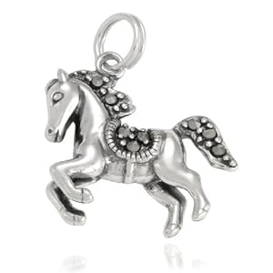 Buy Sterling Silver Marcasite Horse Zodiac Charm by Amazon.com Collection
