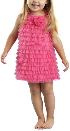 Mud Pie Baby Girls Newborn Chiffon Ruffle Dress