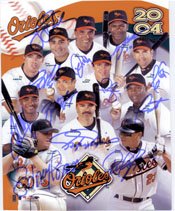 Signed Orioles, Baltimore (2004) 8x10 BY the 2004 Baltimore Orioles (Jay Gibbons, Jerry Hairston, Lee Mazzilli, Miguel Tejada, Larry Begbie, Rodrigo Lopez, Javy Lopez, Jorge Julio, Rafael Palmero, David Segui, Sidney Ponson and Melvin Mora) 12 signatures in all Photo