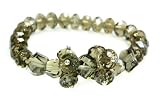 Smoky Diamond Single Strand Double Element Swarovski Crystal Bracelet