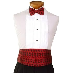 Oklahoma Cummerbund and Bow Tie Set - University of Oklahoma Maroon Cummerbund Set with OU Logo
