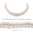 Double Strand 17-18 Inches 7-8mm White Oval Shape Freshwater Cultured Pearl Necklace