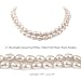 Double Strand 17-18 Inches 7-8mm White Oval Shape Freshwater Cultured Pearl Necklace