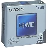 Buy 3 Sony Hi-md Mini Discs for Music & Data 1gb 3hmd1ga