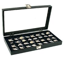 32 Earring Jewelry Display Case Clear Top Black New