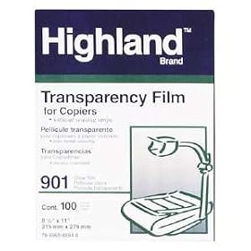 Click here to buy 3M HIGHLAND901 8.5x11 Transparency Film by 3M.