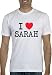 I Heart [Your Sweetheart's Name] Customized Personalized White Mens T-Shirt